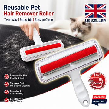 Reusable Pet Hair Remover Roller – Two-Way Lint & Fur Remover for Cats, Dogs, Furniture & Clothing